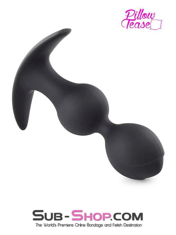 0783M      Double Bulb Black Silicone Anal Plug - MEGA Deal MEGA Deal   , Sub-Shop.com Bondage and Fetish Superstore
