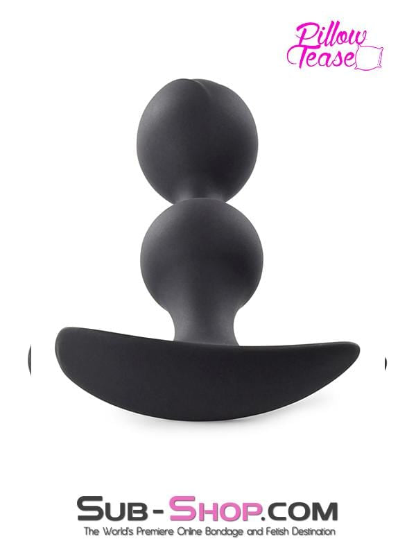 0783M      Double Bulb Black Silicone Anal Plug - MEGA Deal MEGA Deal   , Sub-Shop.com Bondage and Fetish Superstore