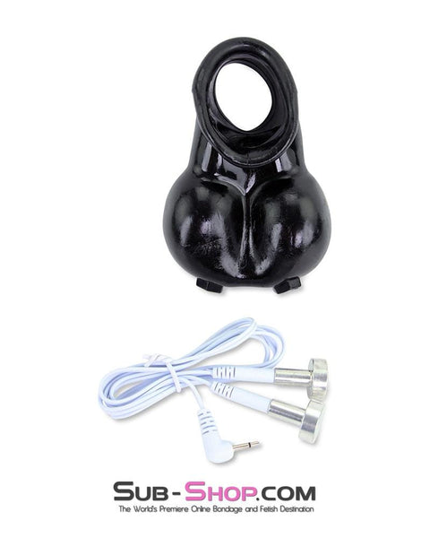 7846M      Sub-Shock Electro-Stim Ball Torture Cage with Cock Ring Cock Cage   , Sub-Shop.com Bondage and Fetish Superstore