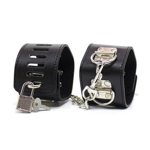 7847M      Locking 3-Ring Cuffs with Connection Chain - LAST CHANCE - Final Closeout! MEGA Deal   , Sub-Shop.com Bondage and Fetish Superstore