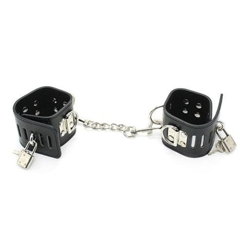 7847M      Locking 3-Ring Cuffs with Connection Chain - LAST CHANCE - Final Closeout! MEGA Deal   , Sub-Shop.com Bondage and Fetish Superstore