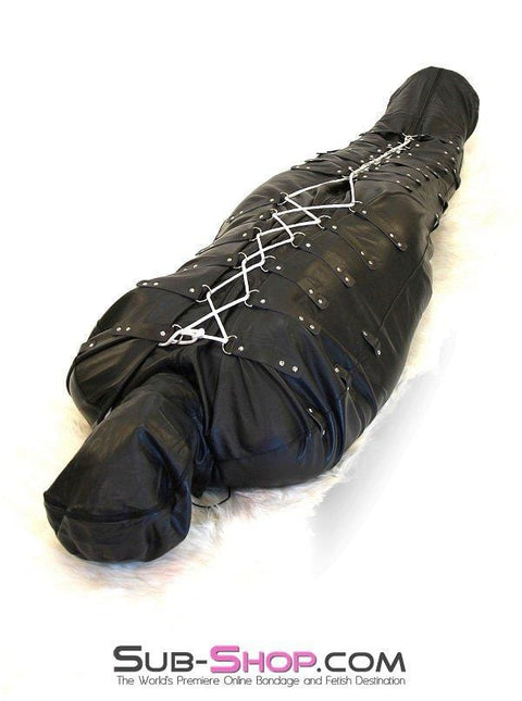 7849DL      Complete Domination Full Body Binder Bag with Zip Open Full Face Hood Body Sack   , Sub-Shop.com Bondage and Fetish Superstore
