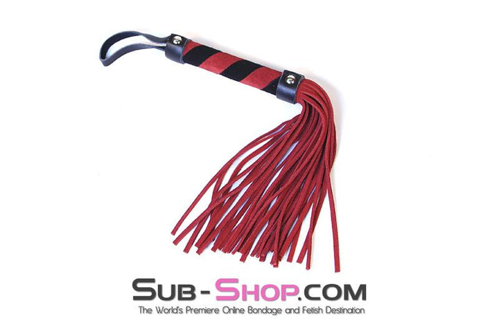 7852DL      Little Stinger Red & Black Suede Whip - LAST CHANCE - Final Closeout! MEGA Deal   , Sub-Shop.com Bondage and Fetish Superstore