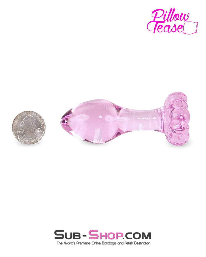 7861M      Flower Power Pink Glass Beginner Butt Plug Butt Plug   , Sub-Shop.com Bondage and Fetish Superstore