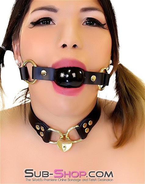 7862A      Heart of Gold Locking Padlock BDSM Collar - LAST CHANCE - Final Closeout! MEGA Deal   , Sub-Shop.com Bondage and Fetish Superstore