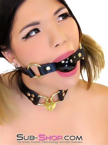 7862A      Heart of Gold Locking Padlock BDSM Collar - LAST CHANCE - Final Closeout! MEGA Deal   , Sub-Shop.com Bondage and Fetish Superstore