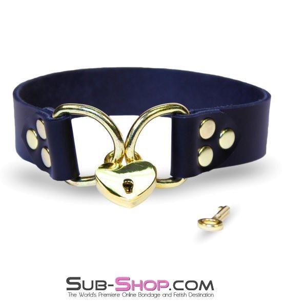 7862A      Heart of Gold Locking Padlock BDSM Collar - LAST CHANCE - Final Closeout! MEGA Deal   , Sub-Shop.com Bondage and Fetish Superstore