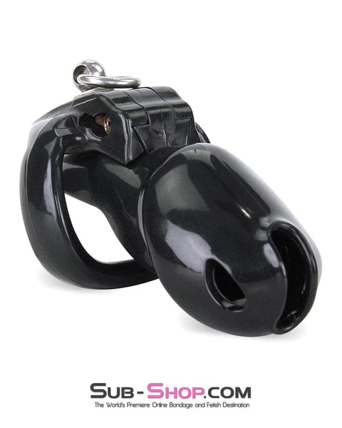 7869M-SIS      Hard Up Cock Cage Sissy Chastity with Lead Ring – Black with Medium Cock Ring Sissy   , Sub-Shop.com Bondage and Fetish Superstore