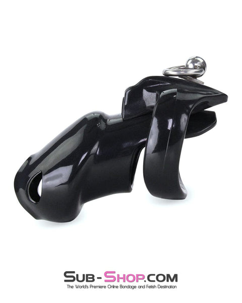 7869M      Hard Up Cock Cage Chastity with Lead Ring – Black with Medium Cock Ring Chastity   , Sub-Shop.com Bondage and Fetish Superstore