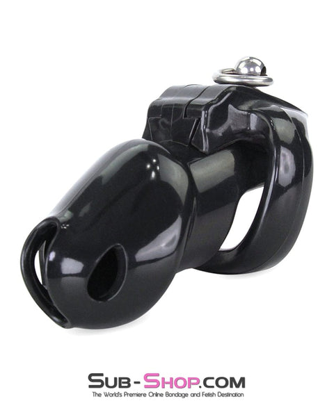 7869M      Hard Up Cock Cage Chastity with Lead Ring – Black with Medium Cock Ring - MEGA Deal MEGA Deal   , Sub-Shop.com Bondage and Fetish Superstore