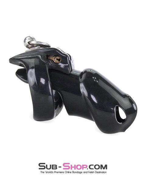 7869M      Hard Up Cock Cage Chastity with Lead Ring – Black with Medium Cock Ring Chastity   , Sub-Shop.com Bondage and Fetish Superstore