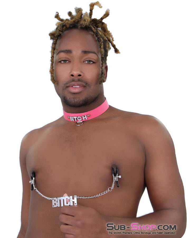 7870RS      BITCH Clamps Nipple Clamps with BITCH Tag - LAST CHANCE - Final Closeout! MEGA Deal   , Sub-Shop.com Bondage and Fetish Superstore