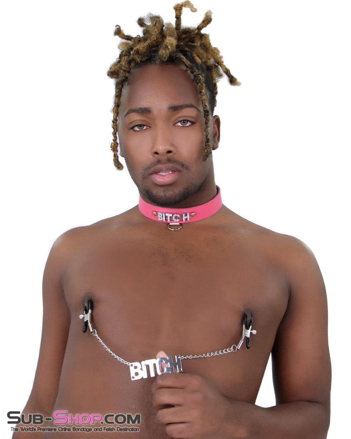 7870RS      BITCH Clamps Nipple Clamps with BITCH Tag - LAST CHANCE - Final Closeout! MEGA Deal   , Sub-Shop.com Bondage and Fetish Superstore