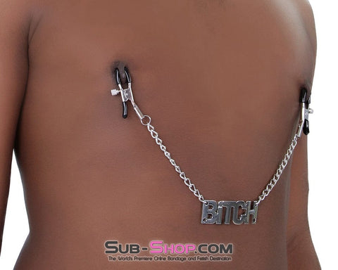 7870RS      BITCH Clamps Nipple Clamps with BITCH Tag - LAST CHANCE - Final Closeout! MEGA Deal   , Sub-Shop.com Bondage and Fetish Superstore