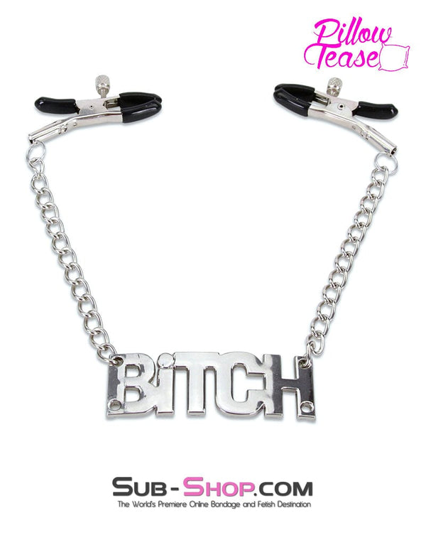 7870RS      BITCH Clamps Nipple Clamps with BITCH Tag - LAST CHANCE - Final Closeout! MEGA Deal   , Sub-Shop.com Bondage and Fetish Superstore