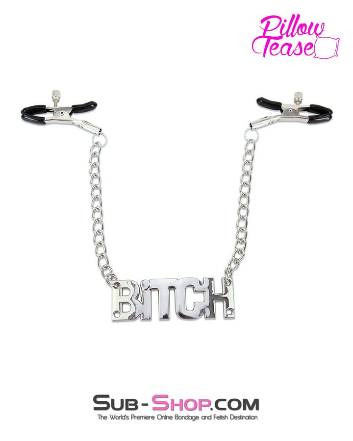 7870RS      BITCH Clamps Nipple Clamps with BITCH Tag - LAST CHANCE - Final Closeout! MEGA Deal   , Sub-Shop.com Bondage and Fetish Superstore