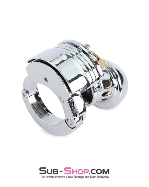 7889M      Locked Away Steel Locking Chastity With 3 Length Spacers and 5 Cock Cuff Size Positions - MEGA Deal MEGA Deal   , Sub-Shop.com Bondage and Fetish Superstore