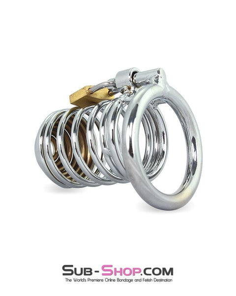 7890M      Wind Him Up Tease and Torment Locking Steel Cock Cage Chastity   , Sub-Shop.com Bondage and Fetish Superstore
