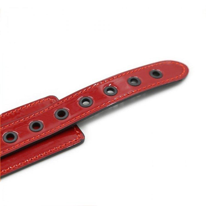 7891M      Candy Apple Lustful Red Bondage Collar with Matte Black Hardware Collar   , Sub-Shop.com Bondage and Fetish Superstore