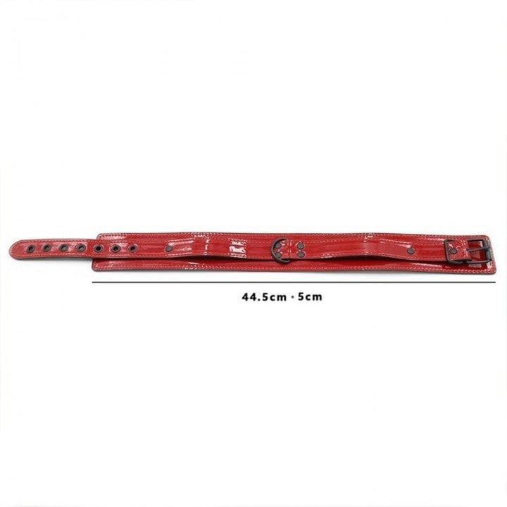 7891M      Candy Apple Lustful Red Bondage Collar with Matte Black Hardware Collar   , Sub-Shop.com Bondage and Fetish Superstore