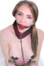 7918DL      Lusty Wench Brocade Lacing Chevron Style Bondage Collar with Leash - MEGA Deal Black Friday Blowout   , Sub-Shop.com Bondage and Fetish Superstore
