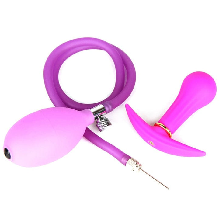 7923M      Vibro Ball Silicone Inflatable Butt Plug with Removable Pump Hose Butt Plug   , Sub-Shop.com Bondage and Fetish Superstore