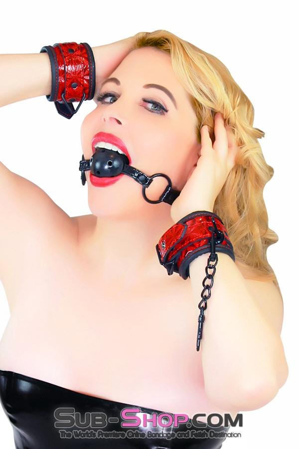 7942DL      Rough Sex Red Diamond Wrist Bondage Cuffs Cuffs   , Sub-Shop.com Bondage and Fetish Superstore