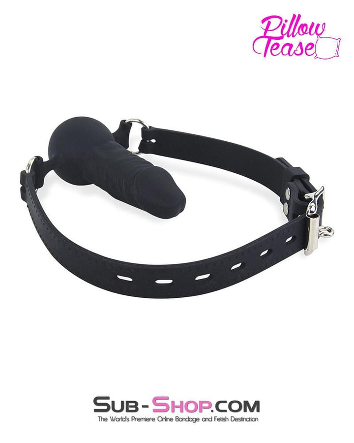 7941M      Black Locking Silicone Penis Ball Gag Gags   , Sub-Shop.com Bondage and Fetish Superstore