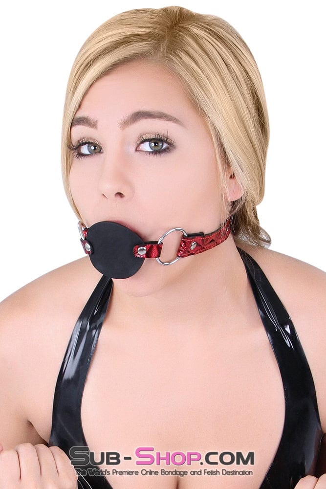 7944DL Rough Sex Silicone Penis Gag with Locking Red Diamond Strap - MEGA Deal MEGA Deal , Sub-Shop.com Bondage and Fetish Superstore