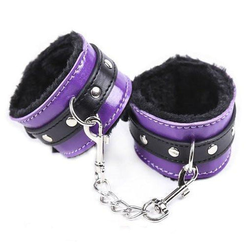 7946M       Purple Seduction Fur Lined Cuffs Cuffs   , Sub-Shop.com Bondage and Fetish Superstore