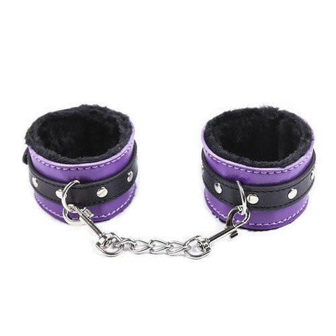 7946M       Purple Seduction Fur Lined Cuffs Cuffs   , Sub-Shop.com Bondage and Fetish Superstore