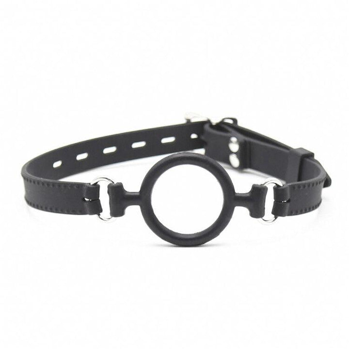 0806M      Locking 2” Wide Black Silicone Comfort Ring Gag Gags   , Sub-Shop.com Bondage and Fetish Superstore