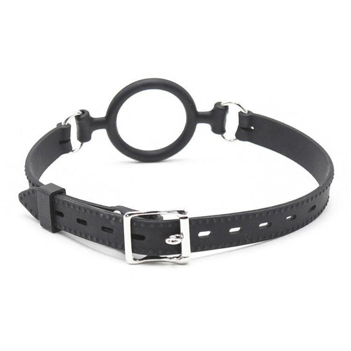 0806M      Locking 2” Wide Black Silicone Comfort Ring Gag Gags   , Sub-Shop.com Bondage and Fetish Superstore