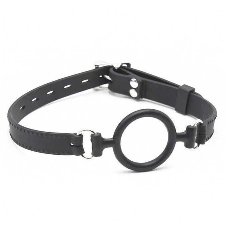 0806M      Locking 2” Wide Black Silicone Comfort Ring Gag Gags   , Sub-Shop.com Bondage and Fetish Superstore