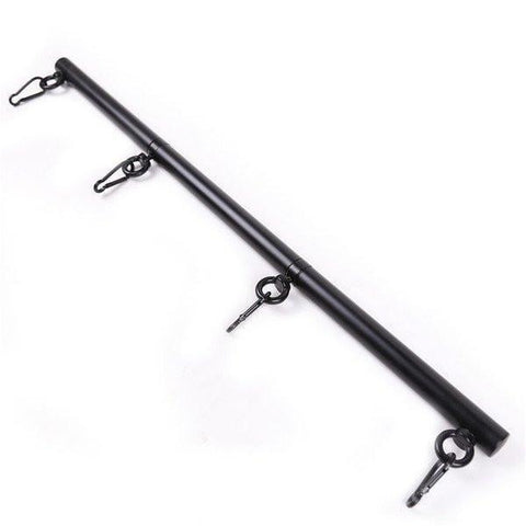0814DL       ConTRAPtion Black Steel Spreader Bar with 4 Cuff Attachment Clips Spreader Bar   , Sub-Shop.com Bondage and Fetish Superstore
