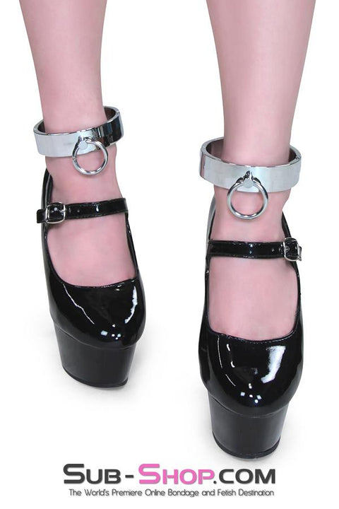 8703HS      Forever My Slave Chrome Ankle Manacles Cuffs   , Sub-Shop.com Bondage and Fetish Superstore