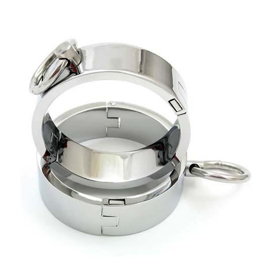 8703HS      Forever My Slave Chrome Ankle Manacles Cuffs   , Sub-Shop.com Bondage and Fetish Superstore
