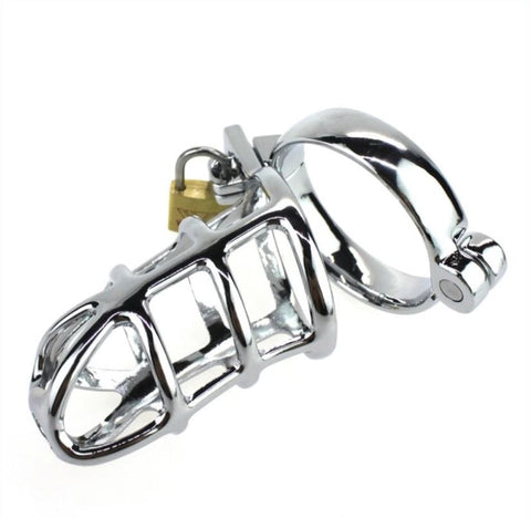 8707HS      Cock Tease Locking Steel Male Chastity Set Chastity   , Sub-Shop.com Bondage and Fetish Superstore