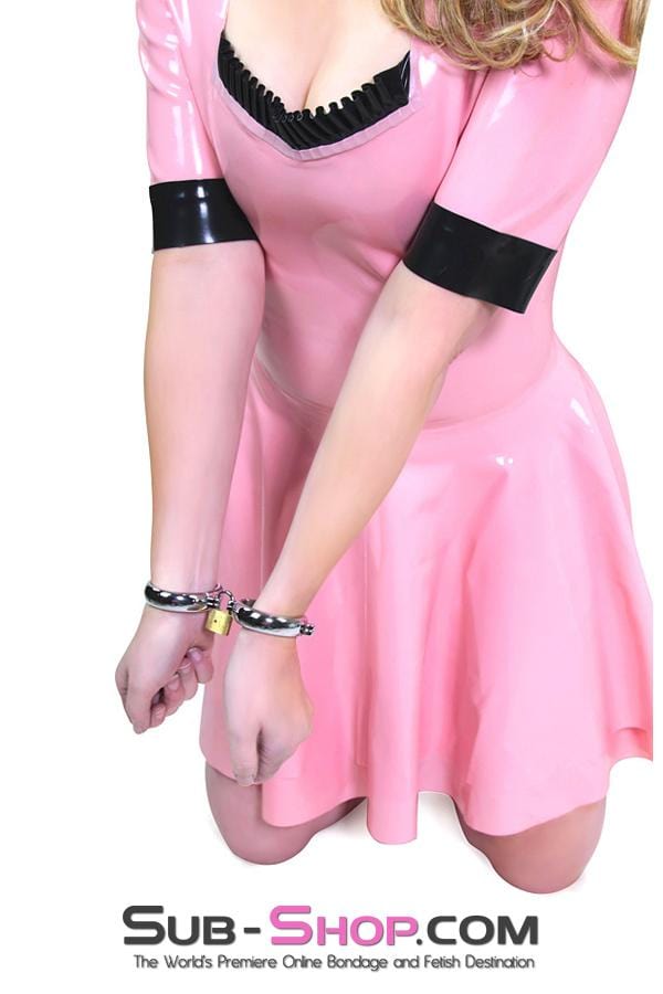 8723SM      Locking Chrome Wide Bracelet Wrist Cuffs Steel Bondage   , Sub-Shop.com Bondage and Fetish Superstore