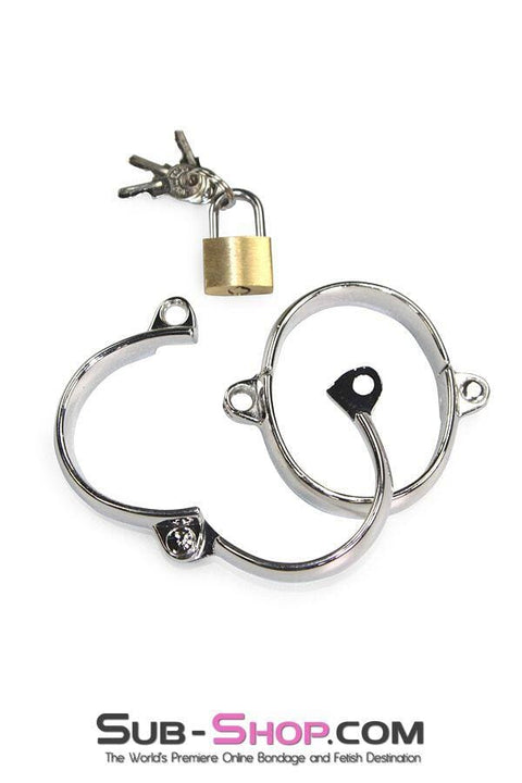 8723SM      Locking Chrome Wide Bracelet Wrist Cuffs - MEGA Deal Black Friday Blowout   , Sub-Shop.com Bondage and Fetish Superstore