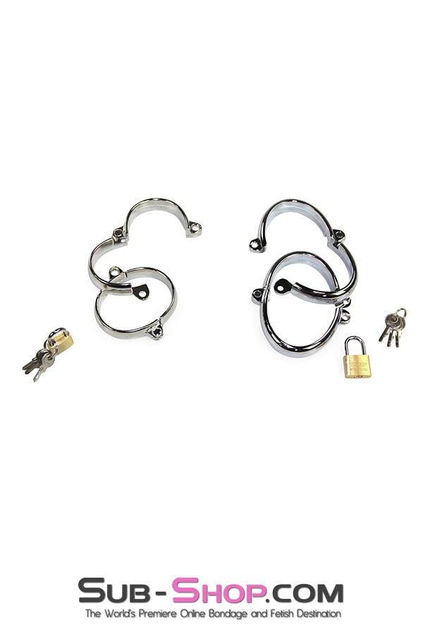 8723SM      Locking Chrome Wide Bracelet Wrist Cuffs Steel Bondage   , Sub-Shop.com Bondage and Fetish Superstore