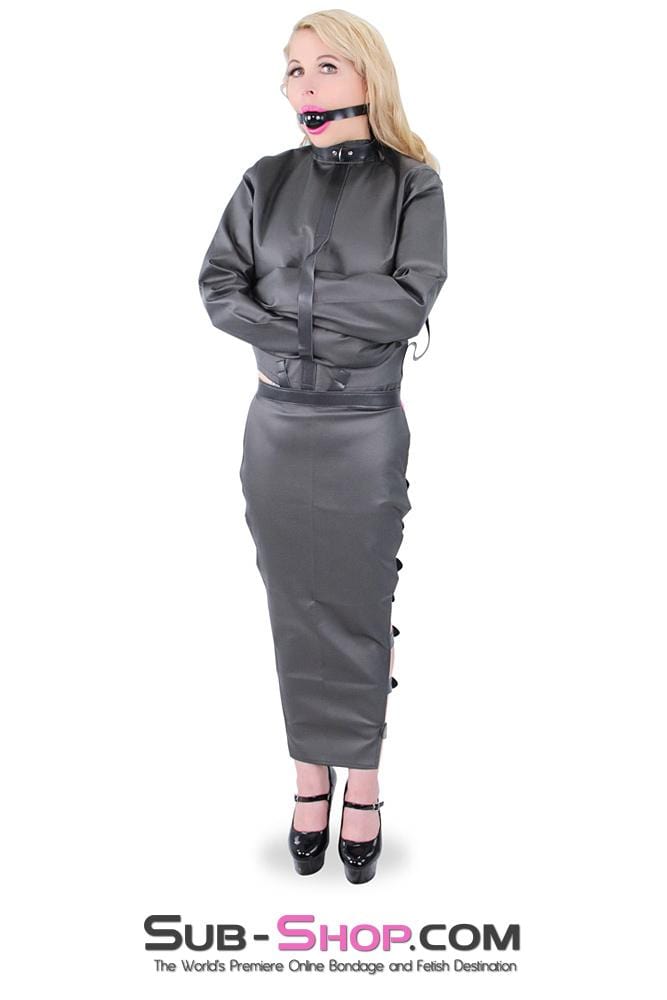 8763HS      Completely Restrained Leatherette Straitjacket & Leg Binder Set - LAST CHANCE - Final Closeout! Black Friday Blowout   , Sub-Shop.com Bondage and Fetish Superstore