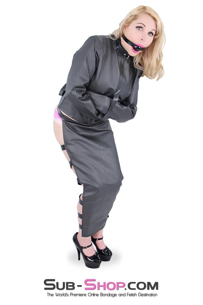 8763HS      Completely Restrained Leatherette Straitjacket & Leg Binder Set - LAST CHANCE - Final Closeout! Black Friday Blowout   , Sub-Shop.com Bondage and Fetish Superstore