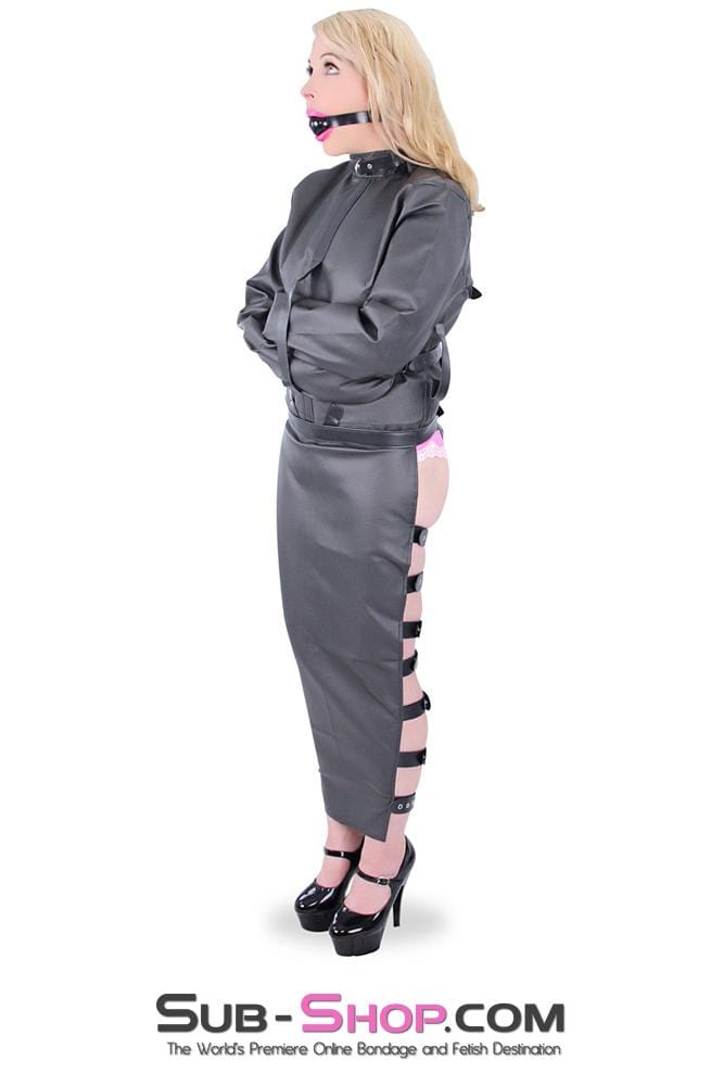 8763HS      Completely Restrained Leatherette Straitjacket & Leg Binder Set - LAST CHANCE - Final Closeout! Black Friday Blowout   , Sub-Shop.com Bondage and Fetish Superstore