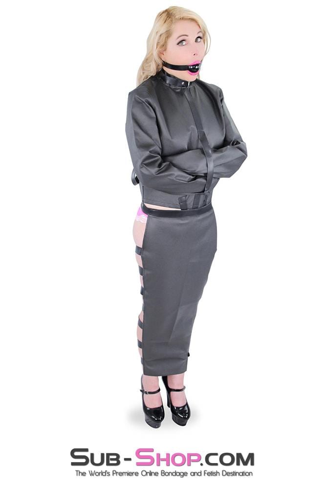 8763HS      Completely Restrained Leatherette Straitjacket & Leg Binder Set - LAST CHANCE - Final Closeout! Black Friday Blowout   , Sub-Shop.com Bondage and Fetish Superstore