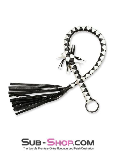 8802MQ      The Motivator 33” Black and White Braided Bullwhip - LAST CHANCE - Final Closeout! MEGA Deal   , Sub-Shop.com Bondage and Fetish Superstore