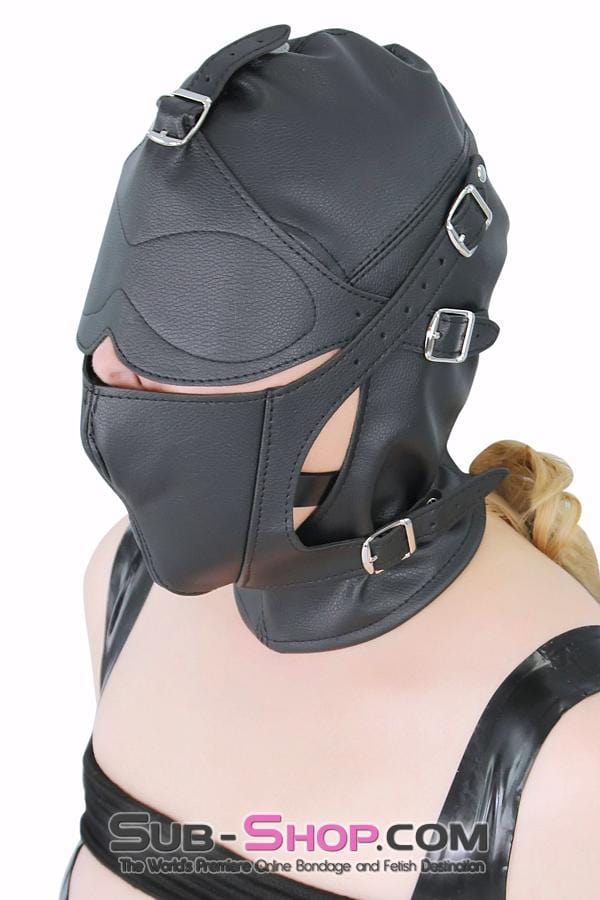 8815RS      Secret Affair Bondage Hood w/ Strap-On Gag Panel and Blindfold Hoods   , Sub-Shop.com Bondage and Fetish Superstore