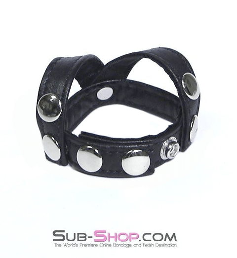 8853HS      Leather Y-Style Cock & Ball Separator Strap Cock Cage   , Sub-Shop.com Bondage and Fetish Superstore