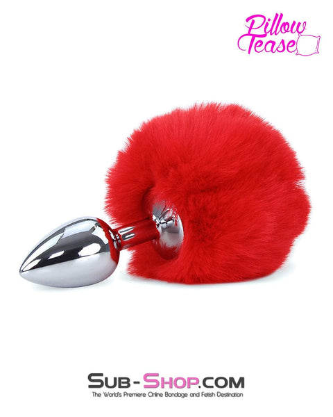 8850M      Red Tail Bunny Butt Tail Stainless Steel Anal Plug - LAST CHANCE - Final Closeout! MEGA Deal   , Sub-Shop.com Bondage and Fetish Superstore