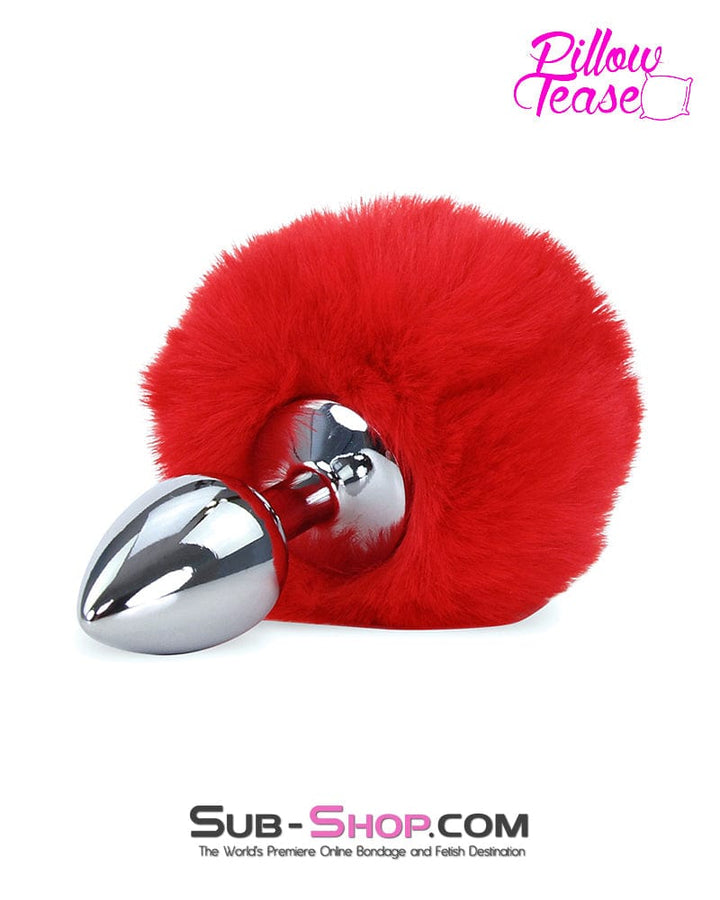 8850M      Red Tail Bunny Butt Tail Stainless Steel Anal Plug - LAST CHANCE - Final Closeout! MEGA Deal   , Sub-Shop.com Bondage and Fetish Superstore
